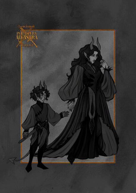 Outfit designs for Veritas and Vex from Per Aspera.